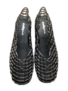 Black Woven Slip-On Flats Size 8